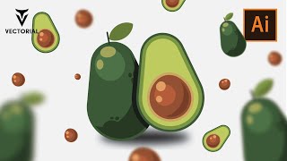 How to draw Avocado in Adobe Illustrator  Step by Step [upl. by Akcire]