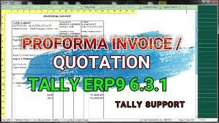 HOW TO CREATE PROFORMA INVOICE IN TALLY ERP9 631  Proforma Invoice in TALLY ERP9 631  Quotation [upl. by Estel]