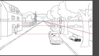 Zeichnen lernen Perspektive Tutorial Bezugslinien und punkte erstellen video2braincom [upl. by Tedd]