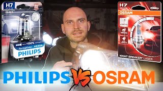 Philips RacingVision vs Osram NightBreaker Laser  Endurance amp Brightness Test [upl. by Rosenthal354]