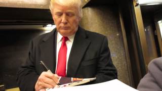 Celebrity Apprentice President Donald Trump signing autographs at NBC E1autographs [upl. by Ayhdiv]