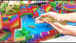 Buckyballs toys Build a mansion grow plants and release fish [upl. by Ylac833]