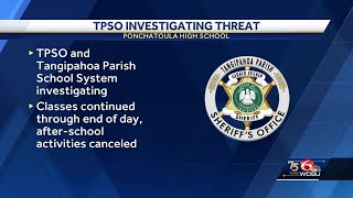 TPSO investigating threat at Ponchatoula High School [upl. by Bolger346]