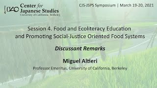 Session 4 Food amp Ecolit Ed amp Promoting SocialJustice Oriented Food Systems – Discussant Remarks [upl. by Valma]