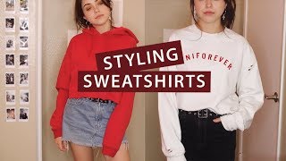 How to Style Sweatshirts amp My Collection [upl. by Ateuqahs474]