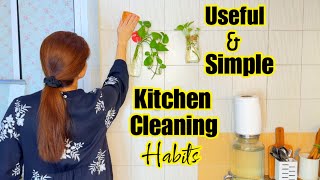 7 Easy Kitchen Cleaning Habits To Keep Kitchen Clean amp Organise🧽5 MINUTE HABITS for a clean kitchen [upl. by Oiratnom]