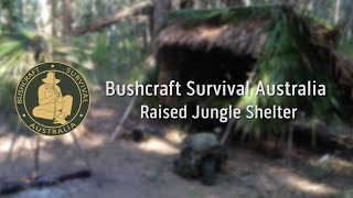 Bushcraft Survival Australia  Raised Jungle Shelter [upl. by Leoine]