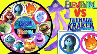 Disneys Elemental VS Ruby Gillman Teenage Kraken SPINNING WHEEL GAME [upl. by Reniar]