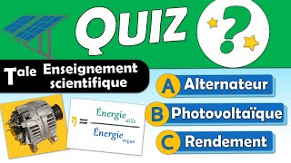 🔥Alternateur et panneaux SOLAIRE 🧠 Révision Terminale enseignement scientifique  Physique chimie [upl. by Raseta590]