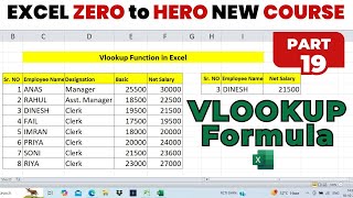 Vlookup Formula in Excel  How to Use VLOOKUP Formula in Microsoft Excel  Vlookup in Excel Part19 [upl. by Ecurb444]