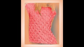 3 Топ туника крючком по диагонали Сrochet summer top tunic diagonally [upl. by Velick720]