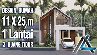 DESAIN RUMAH 11 X 25 METER  MANADO  DESAIN RUMAH SCANDINAVIAN [upl. by Loredo]