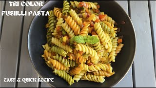 Tasty Vegetable Pasta in a Simple Way  Tri Color Fusilli Pasta Recipe  Pasta Recipe [upl. by Comyns]