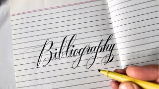 How to write Bibliography in beautiful stylish calligraphy [upl. by Aisiat]