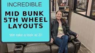 Touring Mid Bunkhouse 5th Wheels  Why we LOVE the floor plan [upl. by Drareg165]