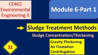 KTUSludge Treatment MethodsSludge thickening or Concentration [upl. by Wilek7]