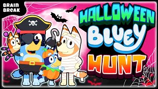 Bluey Halloween Hunt Freeze Dance  Brain Break Party  Halloween Game  Go Noodle [upl. by Anairam666]