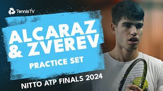 Carlos Alcaraz amp Alexander Zverev Full Practice Sets  Nitto ATP Finals 2024 [upl. by Davilman690]