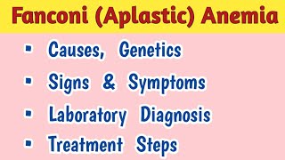 Fanconi anemia Causes Symptoms Diagnosis and Treatment [upl. by Nonnag]