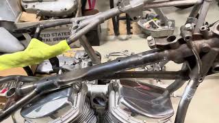 Harley Wishbone Frame Build Episode o 22 Test Fitting [upl. by Ynor]