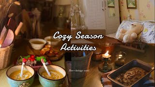 Cozy season rituals 🍂🍲🍪Sewing pillowcase kitchen cleaning cooking and baking cozy recipes [upl. by Adnalue534]