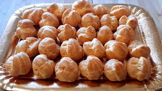 BIGNE SENZA BURRO FACILISSIMI  gonfi e croccanti  pasta choux allolio  no butter cream puffs [upl. by Okiron]