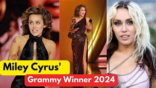 MILEY CYRUS Takes Home Best Pop Solo Performance Award with quotFLOWERSquot  2024 GRAMMYs Winning Moment [upl. by Wain521]