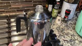 Elite Gourmet EC008 Classic Stovetop Coffee Percolator Review Percolator coffee for the win [upl. by Moore]