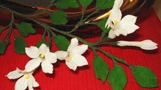 Paper Flower Jasmine  Stephanotis Flower  13 [upl. by Jewelle]