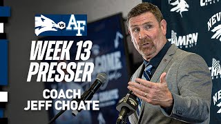 Coach Jeff Choate previews Air Force game following the Wolf Packs bye week [upl. by Akerdna]