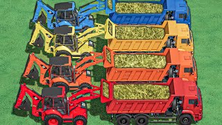 Tractors Of Colors  EXCAVATION WORK  Dance Of Colors With Loaders  Farming Simulator 22 [upl. by Cy]