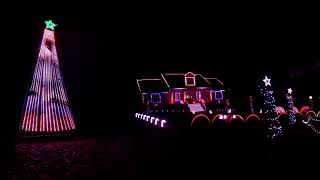 Carol Of The Bells  Lindsey Stirling Christmas Light Show at The Christmas Farm [upl. by Rehtnug650]