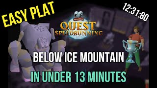 Below Ice Mountain in under 13 minutes  Speedrunning Quest Guide OSRS [upl. by Airrej]