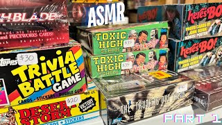 I bought 600 in old nonsports cards  ASMR whisper amp gum chewing Part 1 [upl. by Liscomb]