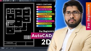 AutoCAD Simple Floor Plan Tutorial for Beginners  Explained in Hindi [upl. by Gridley750]