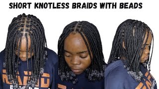 How toshort knotless braids with beadstutorial for beginners [upl. by Nussbaum]