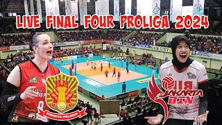 Live skor final four proliga 2024 Jakarta Popsivo Polwan vs Jakarta BIN [upl. by Akiehs]