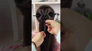 Asian hairstyle 😍  open hairs hairstyle 👧 shorts [upl. by Garland]