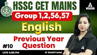 Haryana CET Group C Previous Year Question  HSSC CET Mains English Class By Bharti mam 10 [upl. by Tingey]