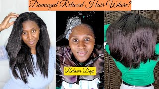 I RELAXED MY HAIR AFTER A 4 MONTH STRETCH  AMAZING RESULTS  RELAXED HAIR CARE [upl. by Azmuh669]