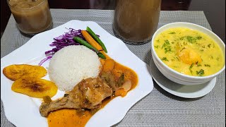 ALMUERZO 🇪🇨 COMPLETO‼️ Sopa de bolitas de maíz🌽 Pollo al jugo🐔 Colada de Máchica con maracuyá❣️ [upl. by Ennovihc]