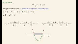 Wartości funkcji kwadratowej mniejsze lub równe zero [upl. by Wolenik]