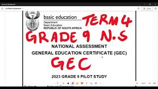 GEC Paper Natural Sciences NS Grade 9 Term 4 Exam November [upl. by Norha114]