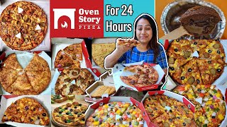 I only ate OVENSTORY PIZZA For 24 Hours Food challenge Eating Entire Menu of OvenStory [upl. by Evette]