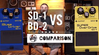 BOSS Super SD1 Overdrive vs BD2 Blues Driver  Comparison  Better Music [upl. by Couq]