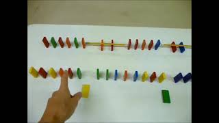 Saltatory conduction demo using dominoes [upl. by Oiluig]