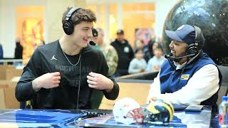 Colston Loveland putting in work on field amp in recruiting Gatlin Bair  BC2 Holiday toy drive [upl. by Yerrok]