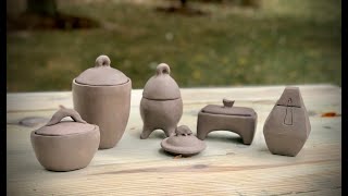 Final Cleaning of the Lidded Pinch Pots Ceramics II Raku Project [upl. by Notsej605]