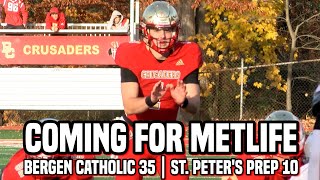 Bergen Catholic 35 St Peters Prep 10  NonPublic A Semifinal  Steve Angeli 3 Total TDs [upl. by Oloap4]