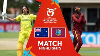 West Indies v Australia  Match Highlights  U19 CWC 2024 [upl. by Inwat]